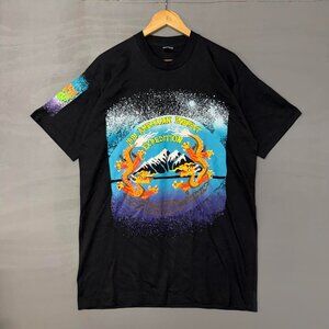 Vintage‎ 1991 American Everest Expedition Crazy Black Puffy Print Tee Shirt XL